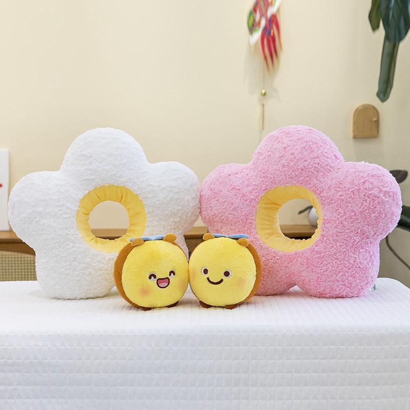 Cute Cartoon Flower Plush Toy Cushion Pillow For Giftgiving And Home Comfort