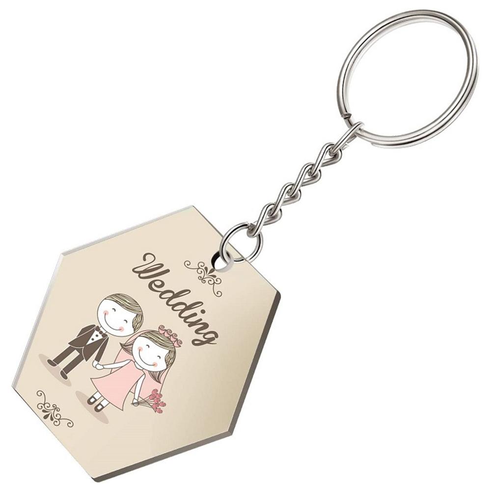 24 Pcs Acrylic Keychain Blanks Clear Acrylic Blanks Hexagon Shape Plain Acrylic and 24 Pcs Metal Key Rings for DIY