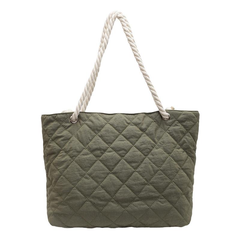 Autumn and Winter Cotton Clothing Bag Casual Fashion Tote Soft Leather Bag Ins Japanese Large-capacity Canvas Shoulder Messenger Bag