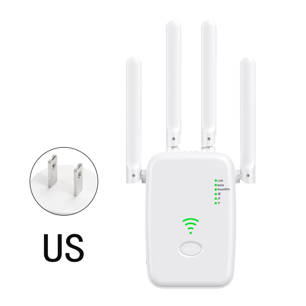 1200M WiFi Extender, Dual Band 5G/2.4G Signal Booster, Wireless Repeater for Home Router, US/EU Plug