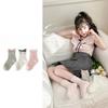 3 Pairs/set Cute Fashion New Korean Girls Socks Summer Thin Mid-Crew Lace Mesh Breathable Seamless Ankle Socks with Bow Trim