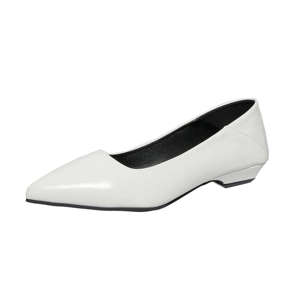 2024 Новая мода на низком каблуке с острым носком женская обувь весна и осень универсальная верхняя одежда повседневная женская обувь с неглубоким носком