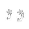Women's Flower Stud Earrings Charm Elegant Rhinestone Floral Stud Earrings for Bridal Wedding Jewelry