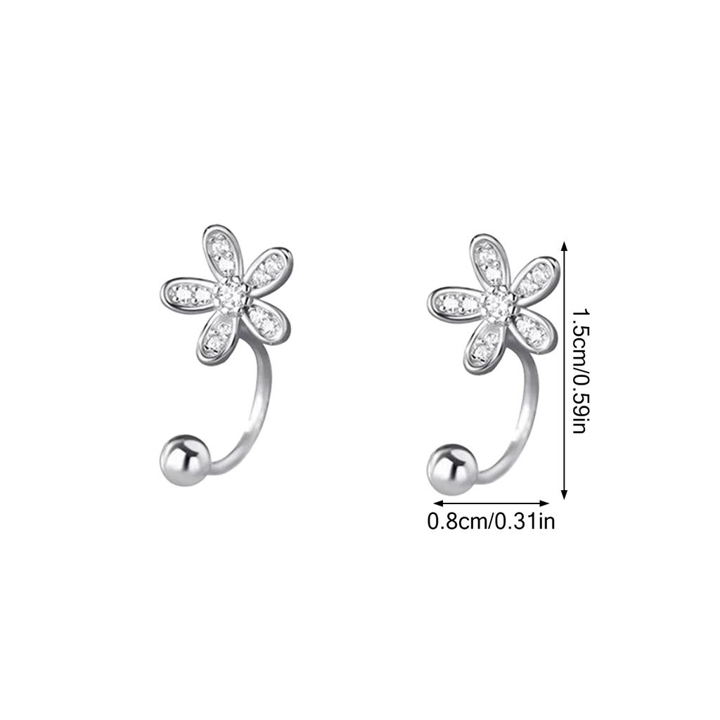 Women's Flower Stud Earrings Charm Elegant Rhinestone Floral Stud Earrings for Bridal Wedding Jewelry