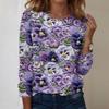 Рубашки с длинным рукавом для женщин, милые футболки с графическим принтом, блузки, повседневные базовые топы больших размеров, пуловеры