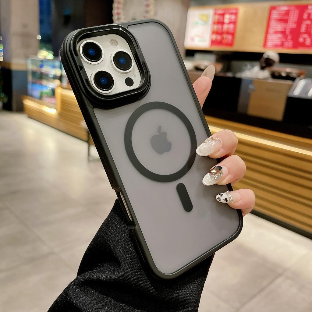 Этот противоскользящий чехол для беспроводной зарядки 15p подходит для Apple 16Pro, двухцветная рамка, магнитный держатель для линз