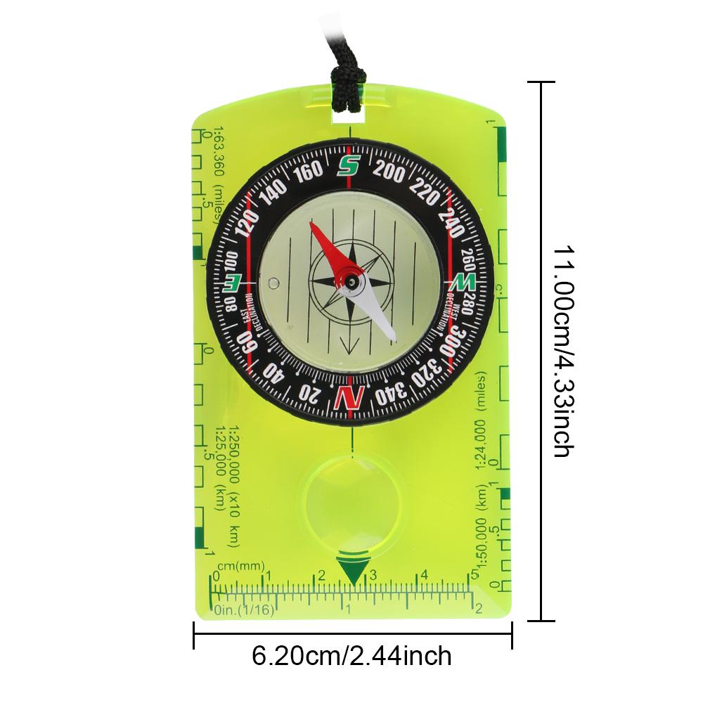 Waterproof With Magnifier Compass Ruler Advanced Magenetic Needle Compass Scaled Outdoor Gadget For Navigation Hiking Orienteering Scout