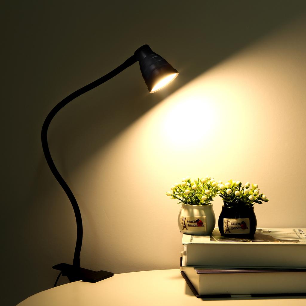 Tomshine 5W 24LEDs Table Desk Lamp Reading Beside Light Clamp CLip Lighting Fixture USB Powered
