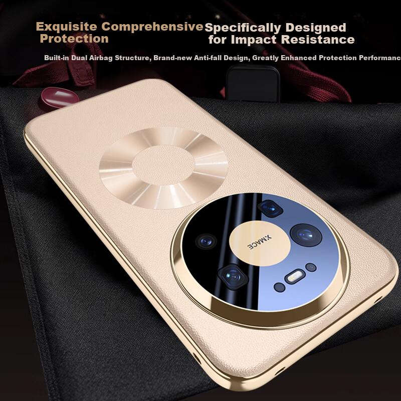 Full Lens Protection Matte Leather Shockproof Phone Case for Huawei Mate80 Pro, New Magnetic Charging Full Coverage Drop-Resistant Case in Polar Gray