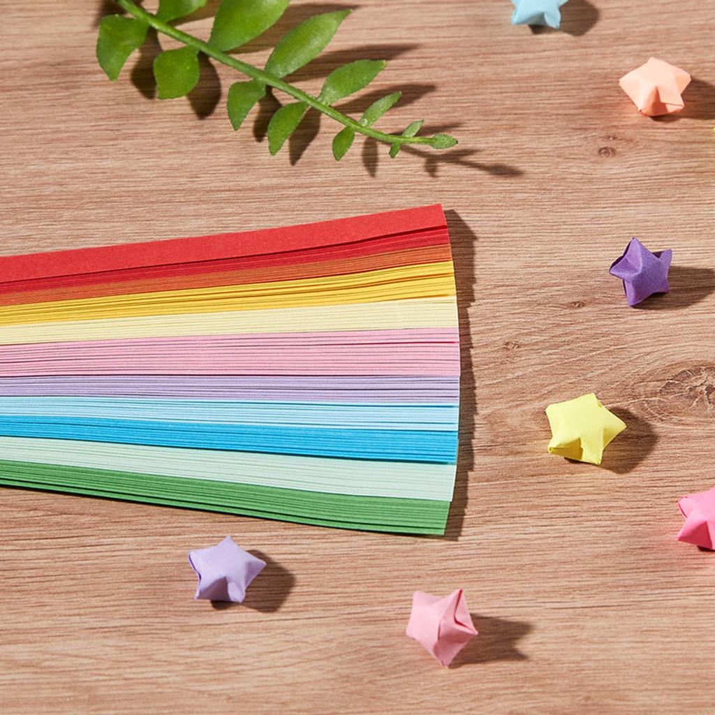 Handmade Paper Origami Folding Paper Strips Lucky Stars Diy Handmade Arts Multicolor Strip For Women Craft Decor Accessories