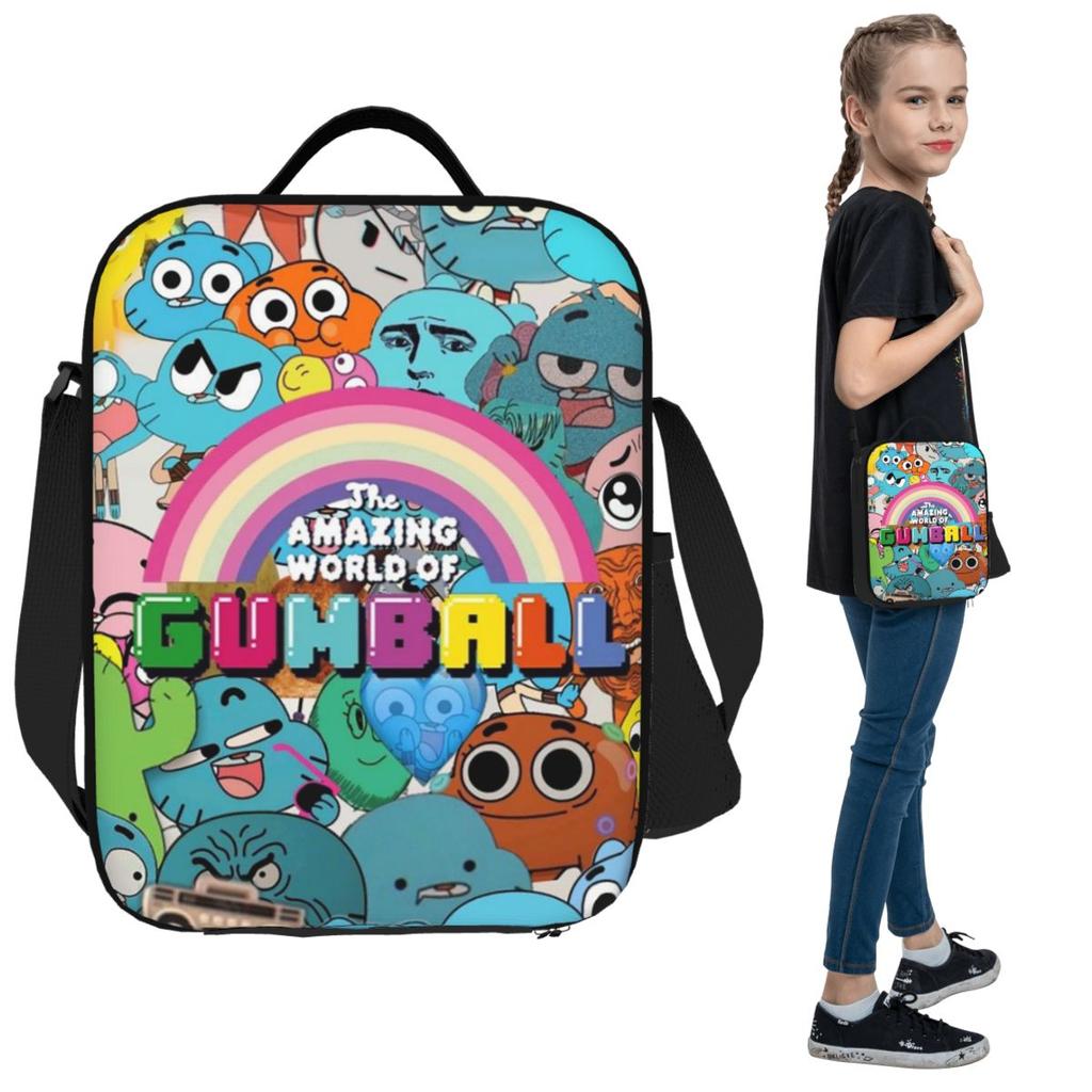 The Amazing World Of Gumball Insulated Lunch Bag for Kids School Cooler Thermal Food Box Tote Leakproof Lunch Boxes Container
