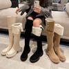 Autumn and Winter Snow Boots Thick-soled Small Man Two Wear Folded Boots Elastic Knee Boots High Boots Women