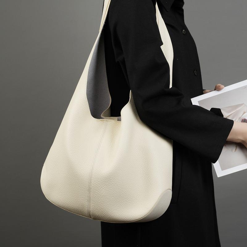 Сумка через плечо Большая вместительная сумка-тоут Сумка-ведро из первого слоя натуральной коровьей кожи Женская сумка под мышкой