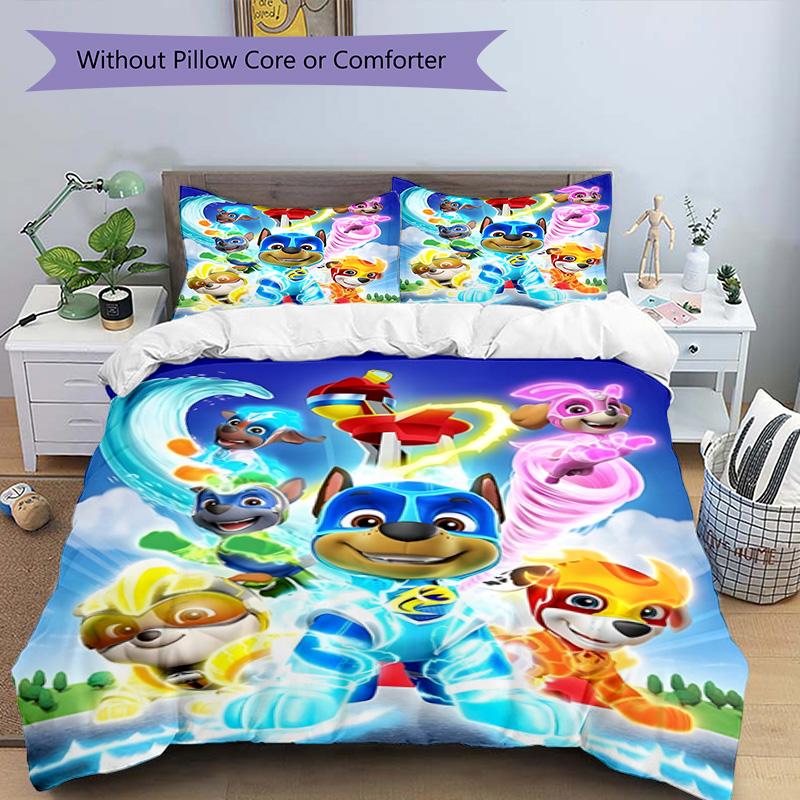 3pcs Paw Paw7 Design Cover Set - HD Printed Bedding with 1 Cover and 2 Pillowcases - Perfect for Home and Dorm Decor