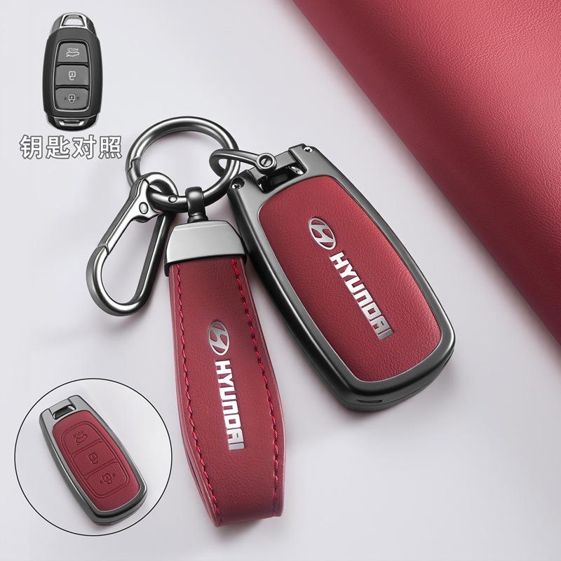 Styling Zinc Alloy Metal Car Key Case For Hyundai I30 Ix35 Kona Encino Solaris Azera Grandeur Ig Accent TM Palisade Santa Fe XX0