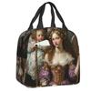Custom Victorian Moon Cherub Insulated Lunch Bag for Women Leakproof Thermal Cooler Lunch Tote Kids School Children