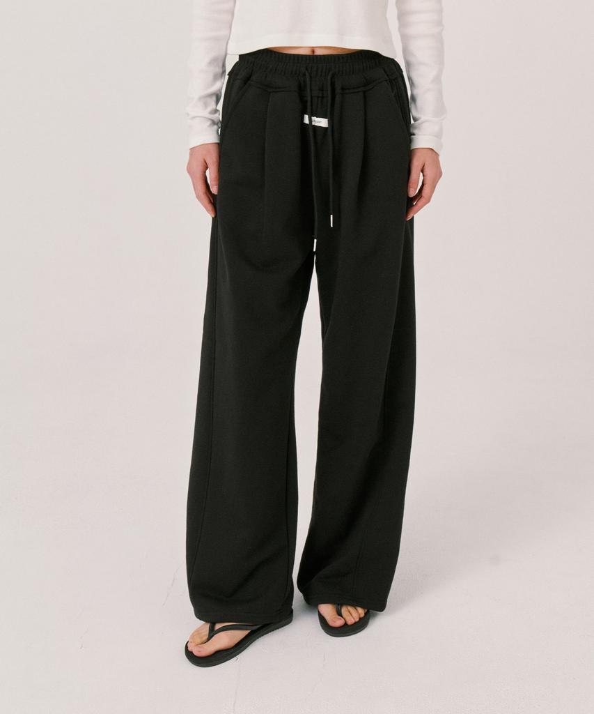 GRASPLAN One-Tuck Wide Banding Pants_Black (Regular Ver.)