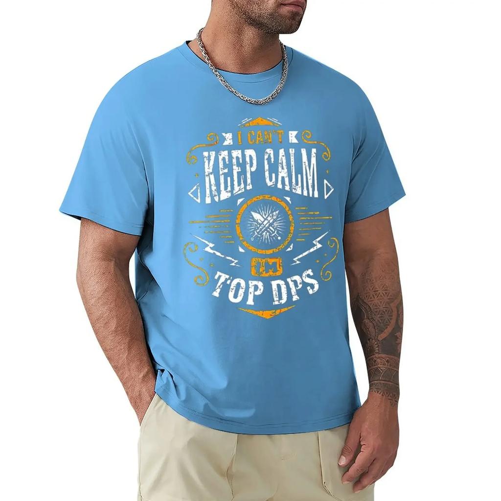 Мужская одежда Футболка с ролевой игрой World Of Warcraft WoW I Can't Keep Calm I'm DPS Fashion с коротким рукавом Футболка