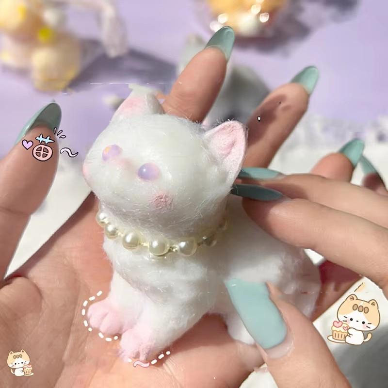Мультяшный Кавайный Мягкий Плюшевый Животный Кролик Кошка Медленно Отскакивающая Игрушка-Сквиш для Пальцев Девочка Сквиши Подарок на День Рождения Персидская Кошка Детский Питомец