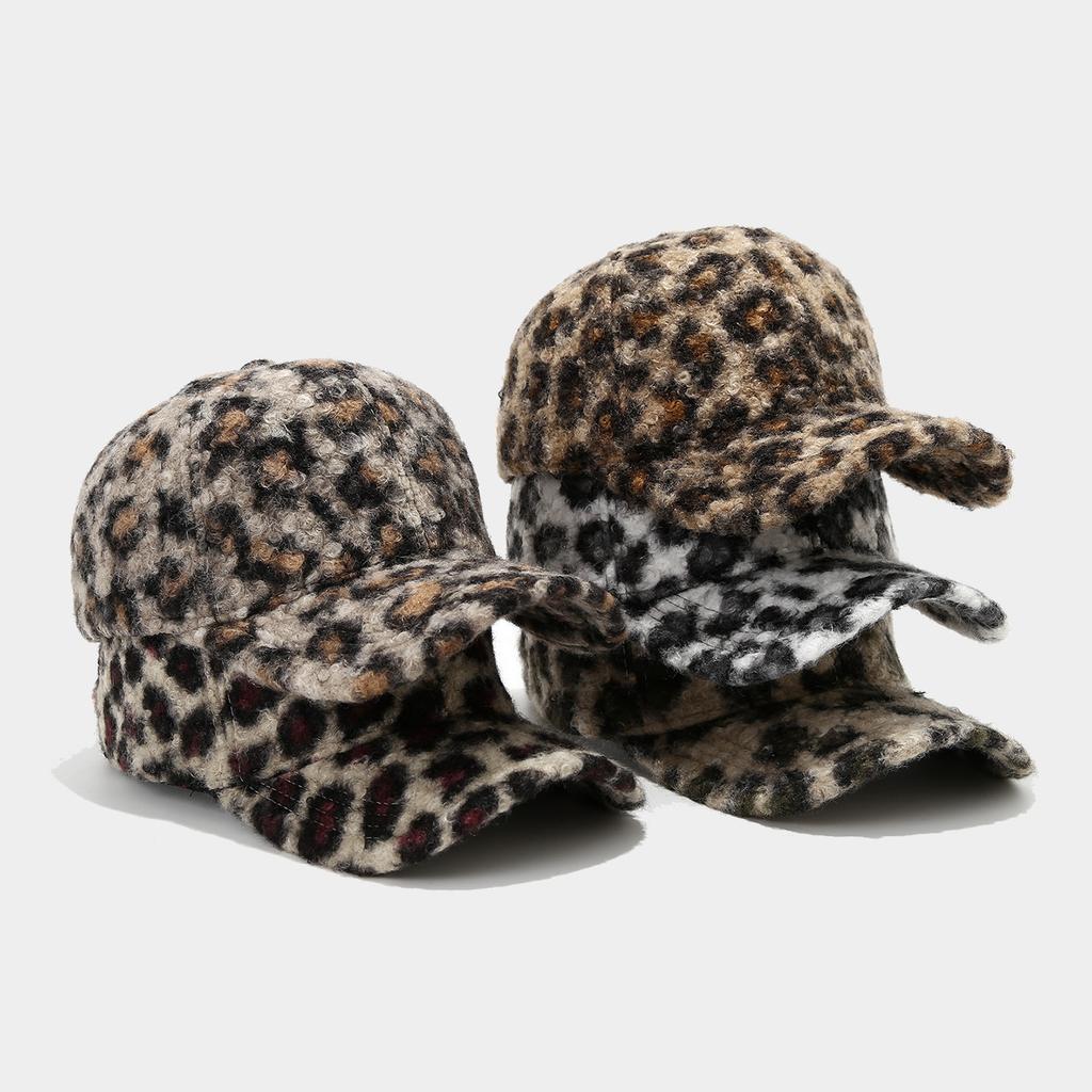 Women's New Style Leopard Print Structured Baseball Cap for Autumn and Winter - Outdoor Warm Sun Protection Visor Hat