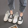 Маленькие белые туфли на толстой подошве, увеличивающие рост, женские летние новые женские туфли, кожаные дышащие слипоны, спортивная и повседневная обувь