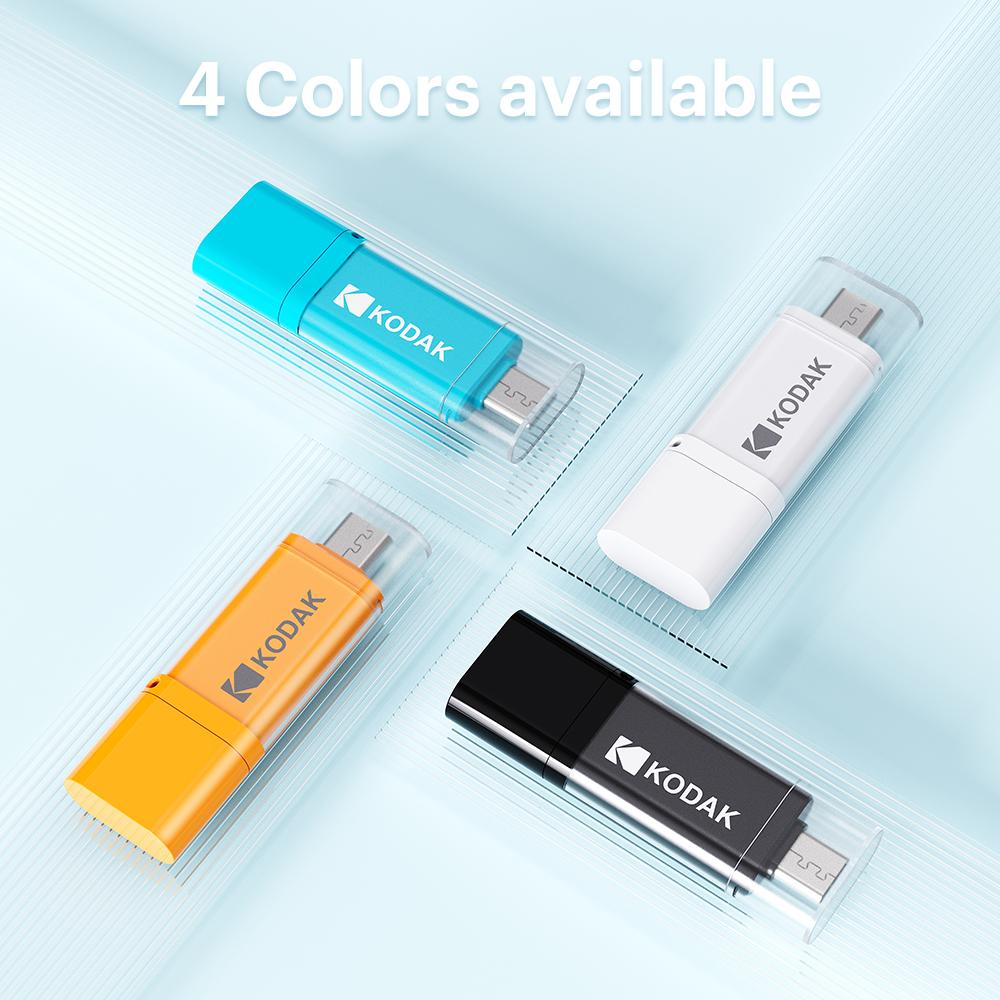 Kodak USB 3.2 флеш-накопитель K200 с двойным интерфейсом Type‑C и USB‑A, OTG, с матовым покрытием, 32 ГБ/64 ГБ/128 ГБ/256 ГБ для ПК, телефона, планшета, автомобиля