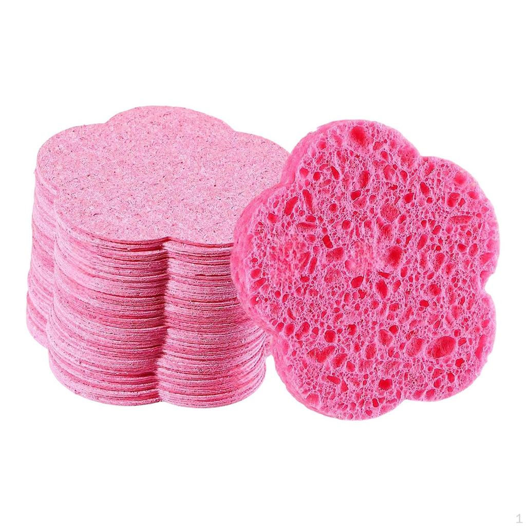 50 Compressed Facial Cleansing Sponges, Pads, Gently Remove Makeup for Women And Girls