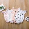 Infant Newborn Baby Girls Fly Sleeve Cartoon Bodysuit Romper Clothes Outfit