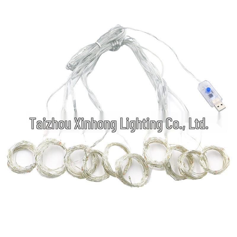 Светодиодная медная проволока, гирлянда-занавес 3x3 метра, с пультом дистанционного управления, USB-подключение, для украшения общежития