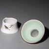 Chinese Tea Set Accessory, Tea Filter, Matte White Ceramic Strainer, Creative Lotus Infuser, Cup Funnel and Stand Set, Teaware