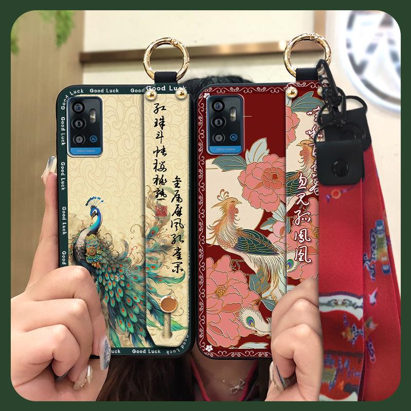 Защитный чехол для телефона в китайском стиле для ZTE Blade A71, ремешок на запястье, браслет, противоударный силиконовый, водонепроницаемый, ударопрочный