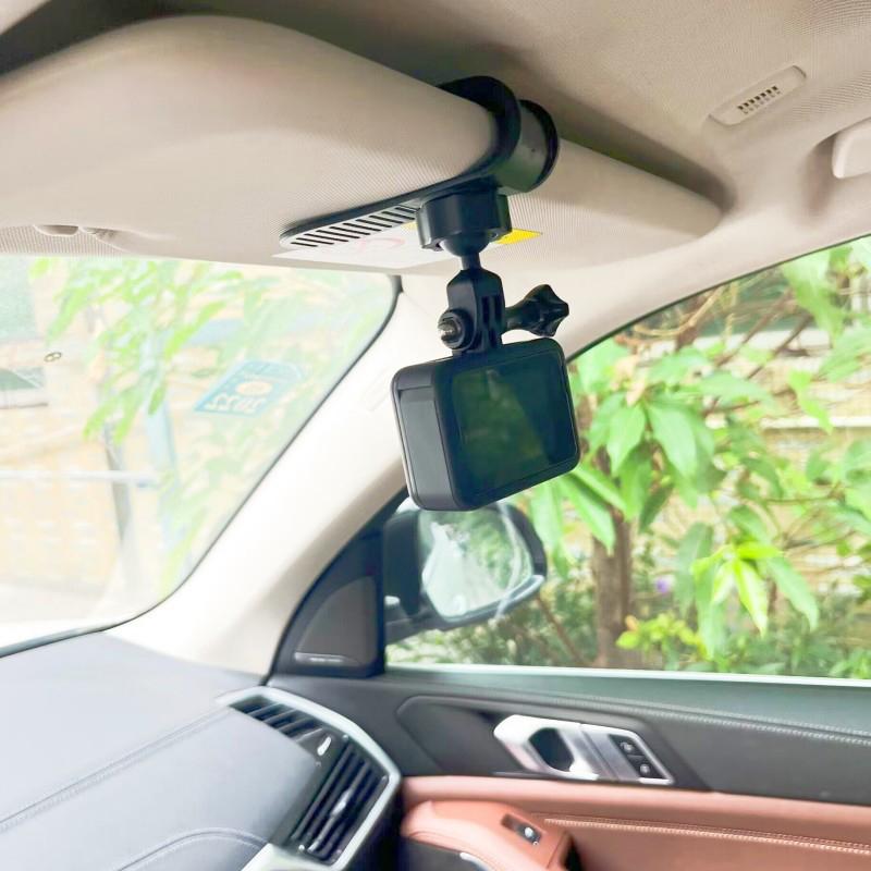Car Sun Visor Camera Mount With Phone Clip For Cell Phone For Hero 12 11 10 9 8 For X3 One X2 Accessories