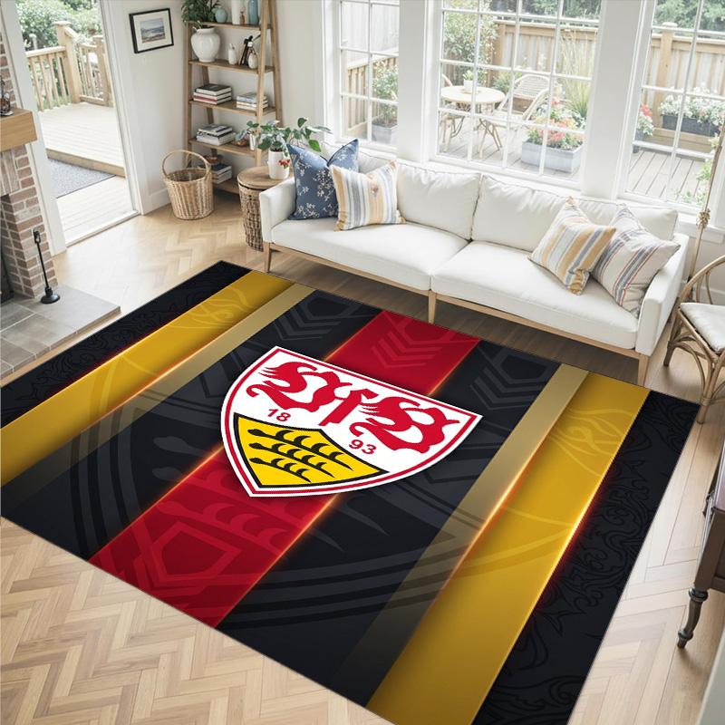 VfB Stuttgart Design Crystal Velvet Carpet Cozy Non?Slip Printed Rug For Bedroom Living Room Entrance