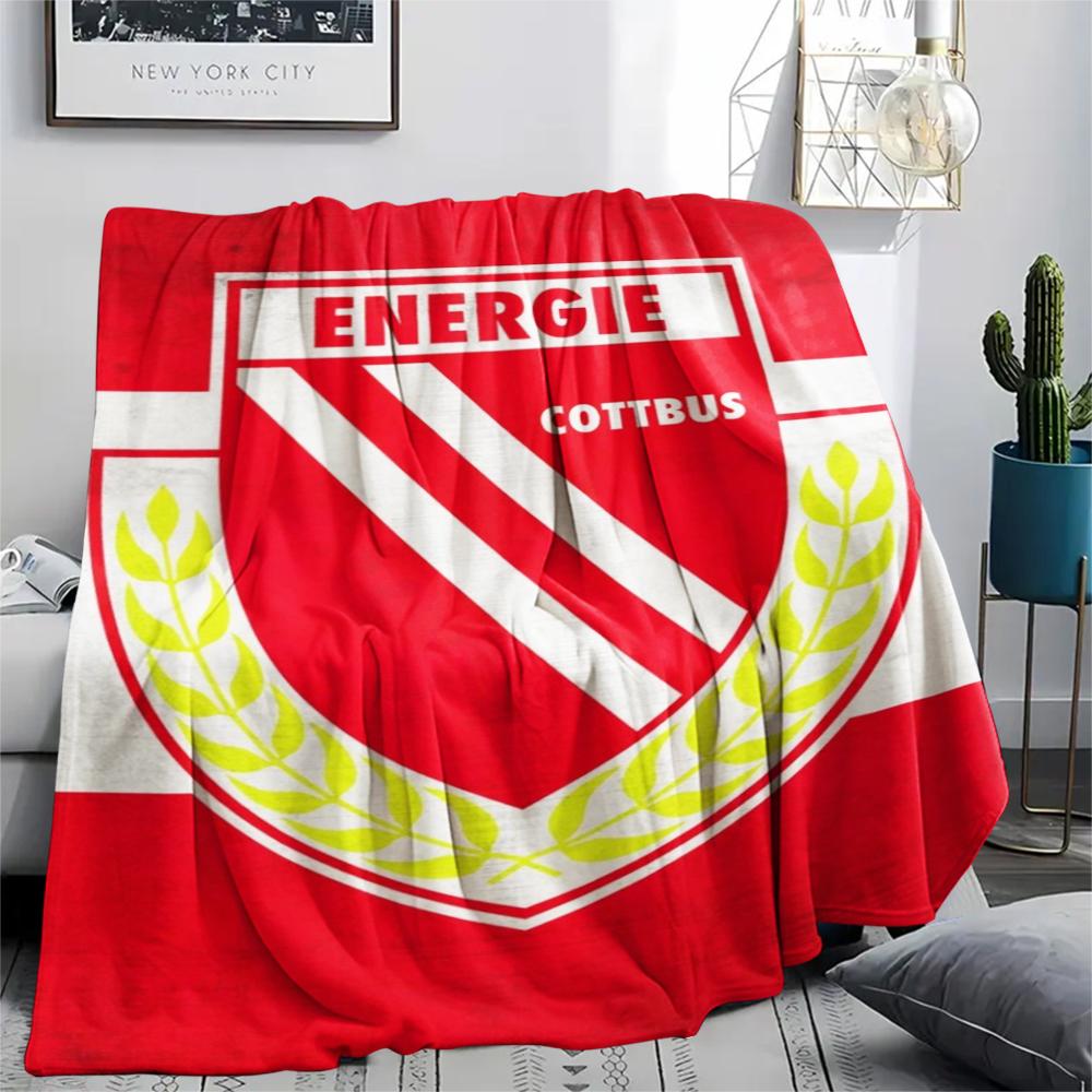 1 шт. Фланелевое одеяло с принтом Energie Cottbus, Высококачественное, Удобное для всех сезонов, Декор для дома, Тепло и комфорт, Идеально для рождественских подарков38