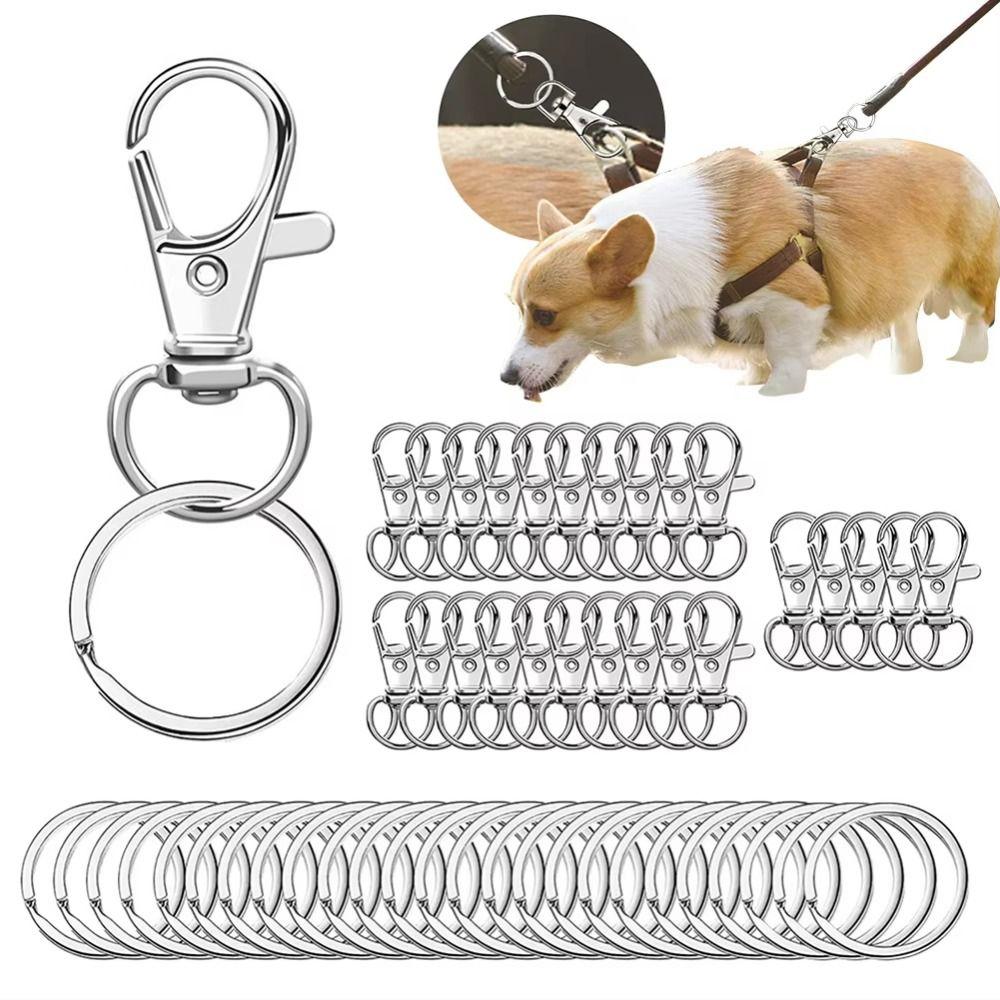 100Pcs Rust-Resistant Key Chain Clip 360 Degree Rotating Rotary Clasp Hook Gift Making