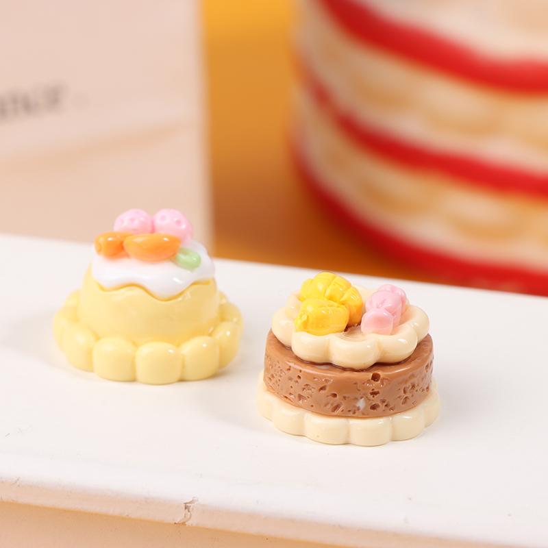 10Pcs Mini Cake Fake Food Mini Figure Miniature Things Dollhouse Items Decorative Accessories