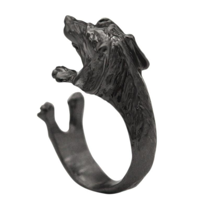 Кольца ручной работы в виде щенка таксы для женщин и девочек, шляпа, подарок для влюбленных в стиле бохо-шик, хиппи, коробка, подтяжки