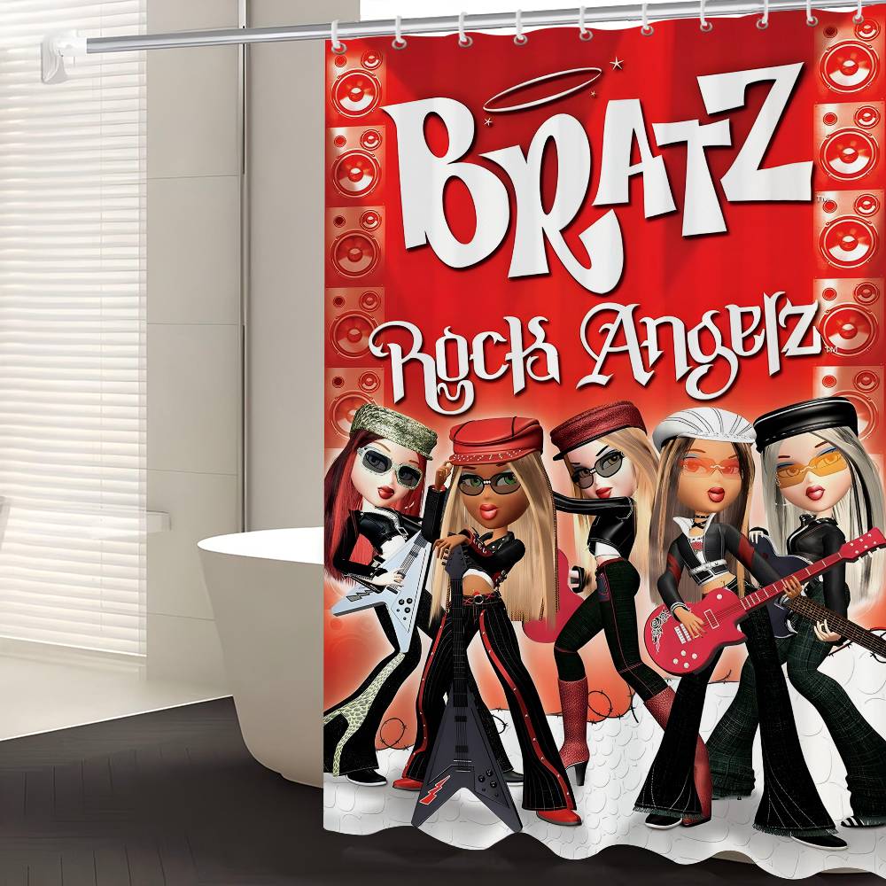 Кукла Братц Классическая Занавеска для Душа, Декоративная Занавеска для Душа для Ванной Комнаты, Водонепроницаемая Занавеска для Душа с Крючками