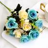 Yousheng 6 веток 12 головок Имитация роз Яркие цвета Реалистичный вид Искусственные цветы Реквизит для фото Домашний декор