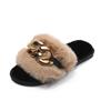 Casual Outdoor Plush Shoes Fashion Flat-bottomed Rhinestone Plush Slippers Women Size 43 Women Shoes Slippers Flat With