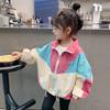 Colorblocking Jackets Spring Girls Fashion Thin Coats Autumn Children Clothes Big Kids Casual Zipper Outerwear