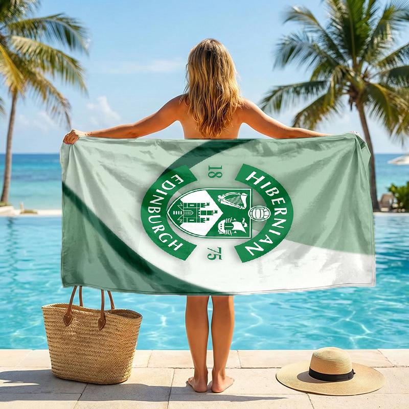 Hibs FC принт Быстросохнущее пляжное полотенце Микрофибра Впитывающее Портативное для путешествий Полотенце для плавания