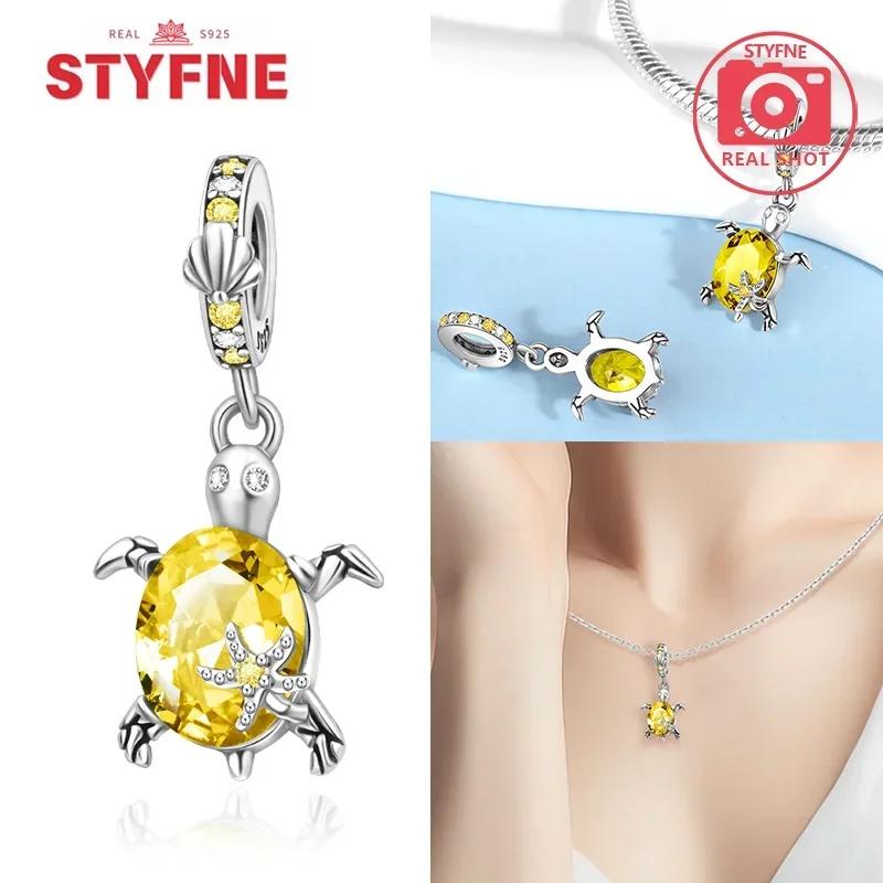 Женский браслет DIY Изысканные ювелирные изделия Подарки Оригинальные шармы Бусины Медь Морская серия Синяя черепаха Морская звезда Ракушка Подвески