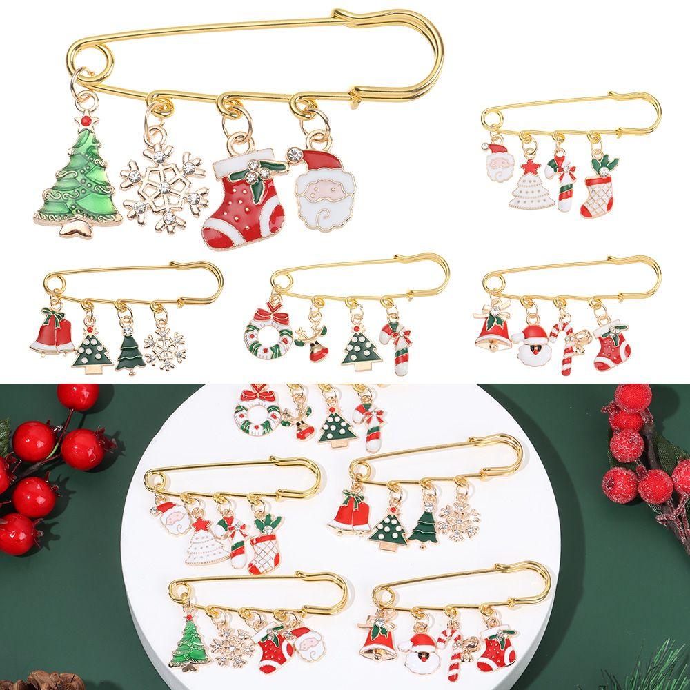 Snowman Elk Snowflake Jewelry Accessories Enamel Brooch Metal Pins Christmas Pin Christmas Brooch