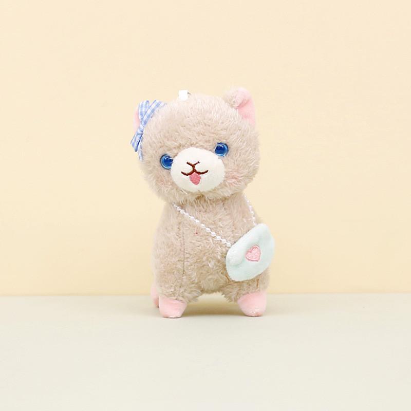 Charming Short Plush Alpaca Keychain Creative Bag Accessory Stuffed Toy