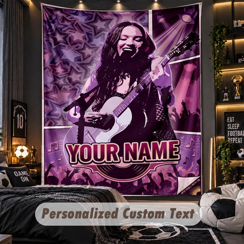 Personalized Wall Tapestry,Olivia Rodrigo Custom Printed Name, Fabric Wall Art For Indoor Room Backdrop