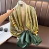 Fashion Print Large Shawl Wraps Silk Scarf Women Luxury Brand Satin Headband Hijab Bandana Turban Foulard Summer Beach Stoles
