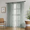 HOMEIDEAS Полупрозрачные шторы шалфейно-зеленые, 52 x 84 дюйма, 2 панели для спальни, гостиной, с вышитым узором ветки, карман, имитация льна, цветочные, полупрозрачные