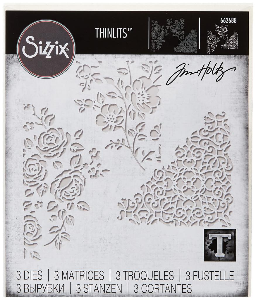 Sizzix Thinlits Mixed Media Cutting Die Set by Tim Holtz Authentic Japanese Product #5 (3-Pack) [662688]