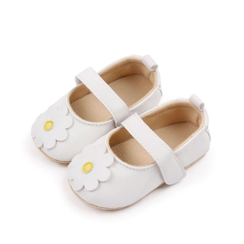 Baby Girls Flats Infant Non-Slip Flower Prewalkers Soft Sole PU Leather Newborn Princess Wedding First Walkers 0-18M